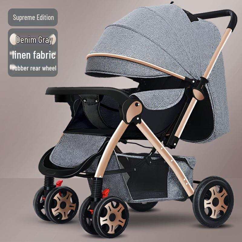 Lightweight Two-Way Baby Stroller: Foldable, High Landscape Design for Sitting or Lying Down, Ideal for Newborns