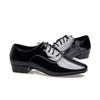 Boys Men's Square Toe Bright Leather Dance Shoes with Breath Light Leather International Standard Dance Heel 1 Inch