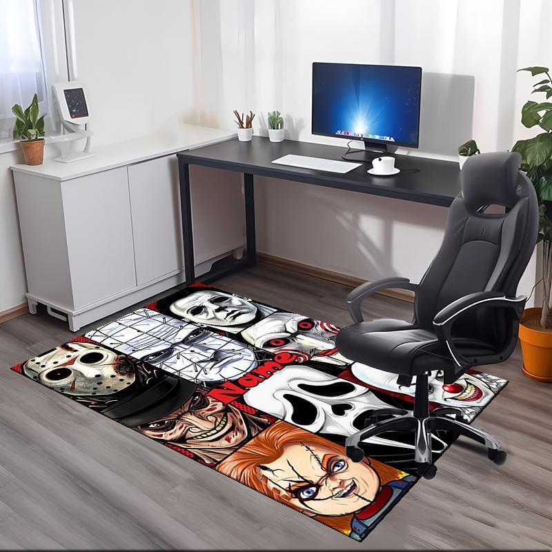 Benutzerdefinierter Name Halloween Horror Bedruckter Teppich, für Bürostuhl Wohnzimmer Schlafzimmer Küchenraum Dekor Geschenke.