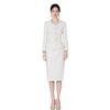 Off-White Square Neck Women's Professional Slimming Suit – Spring/Autumn Formal CEO Workwear