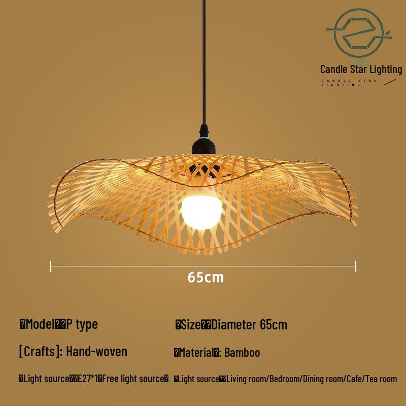 Zen Style Bamboo Rattan Pendant Light for Tea Rooms and Restaurants