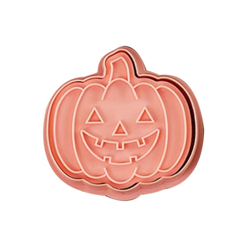 10x Cartoon Fun Biscuits Mould Set Halloween Pumpkin Cookie Cutter Stamp Plastic Biscuit Pastry Cutters Cake Decors