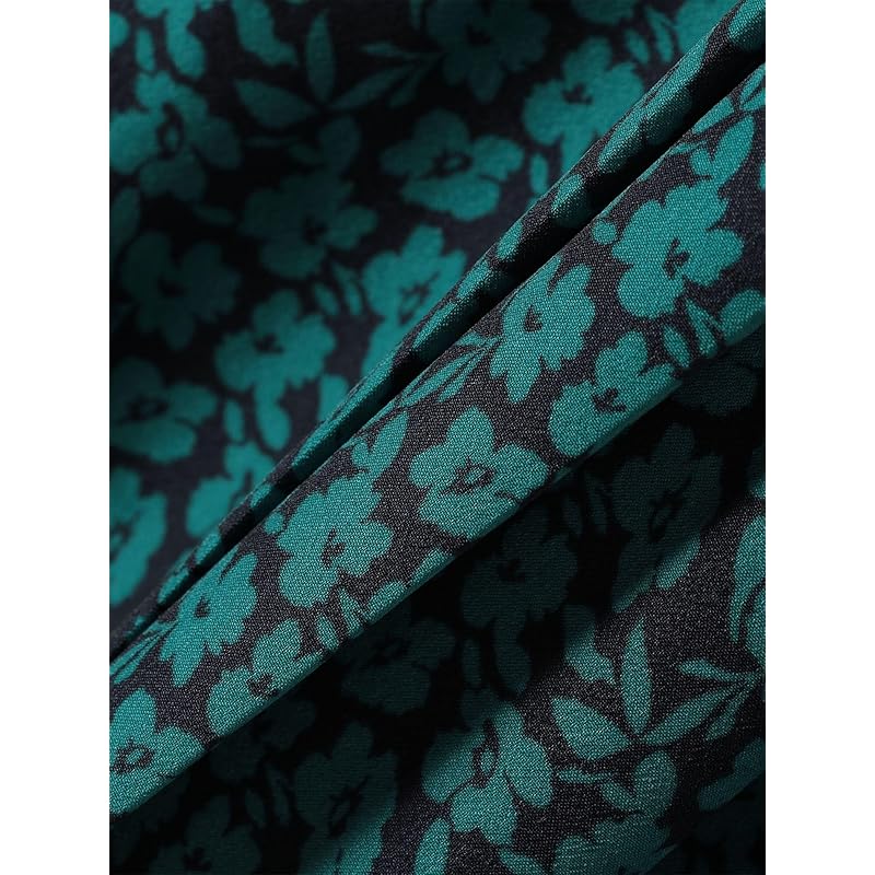 [Ships Ladies] SHIPS for women one piece WEB limited Hand washable dot/floral pattern band color side pleats ladies 314514409 dark green M