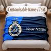 Club Brugge FC Printed Flannel Blanket Custom Name Text Soft Warm Throw For Bedroom Holiday Gift