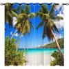 3D Digital Printing Window Curtains, Tree Scenery Playing Dolphin, Bedroom, Living Room, 2 Panels, Free Shipping