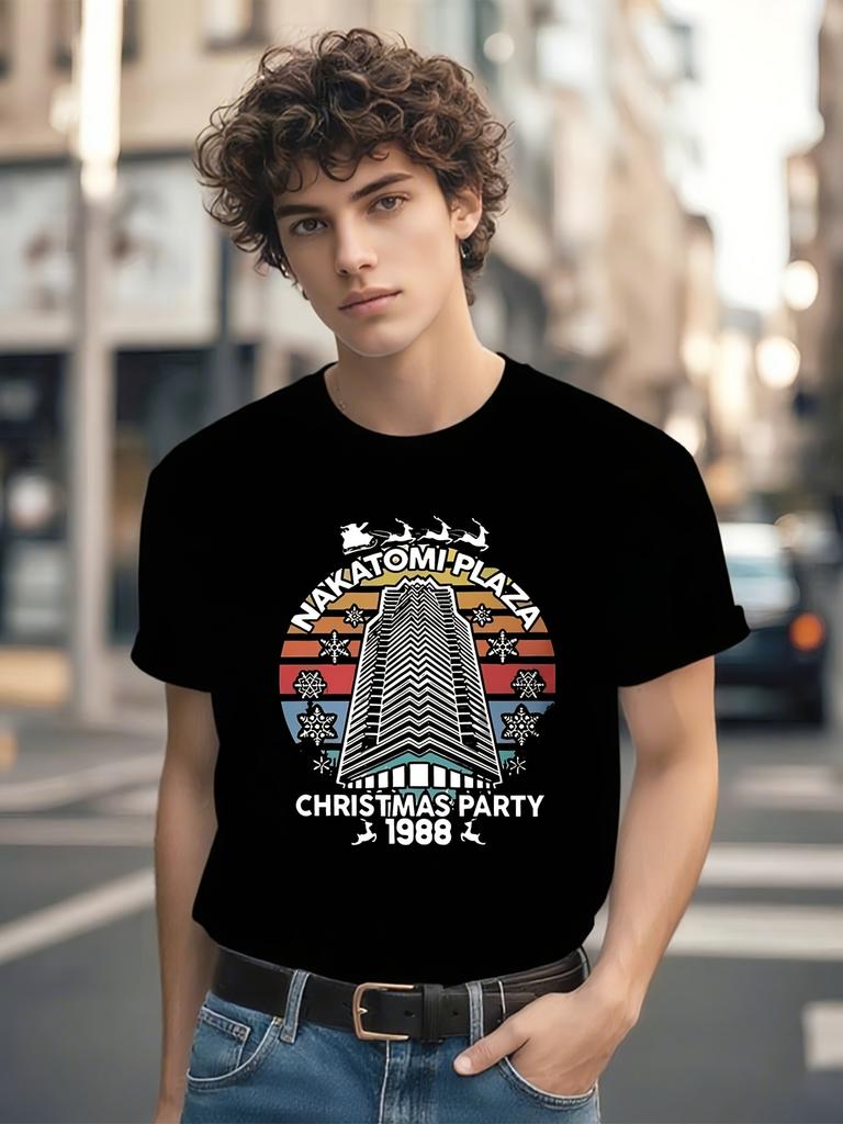 Die Hard Movie Nakatomi Plaza 1988 Christmas Party T-shirt - Vintage Retro Graphic Tee