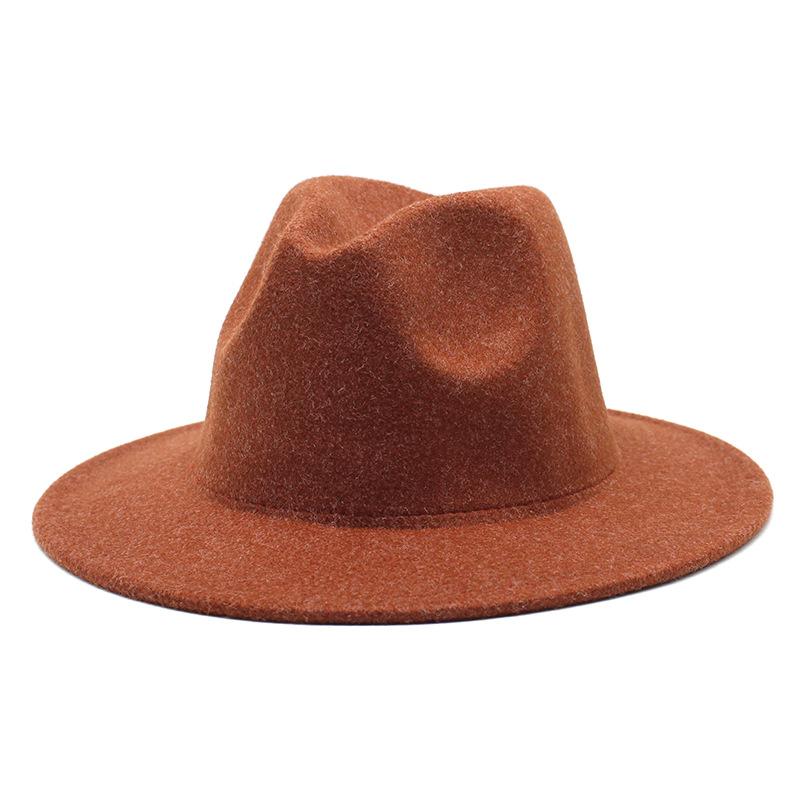 High-Quality Woolen Top Hat Women'S British Retro Rolled-Brimmed Jazz Hat Men'S Casual Felt Hat Top Hat Lmn431