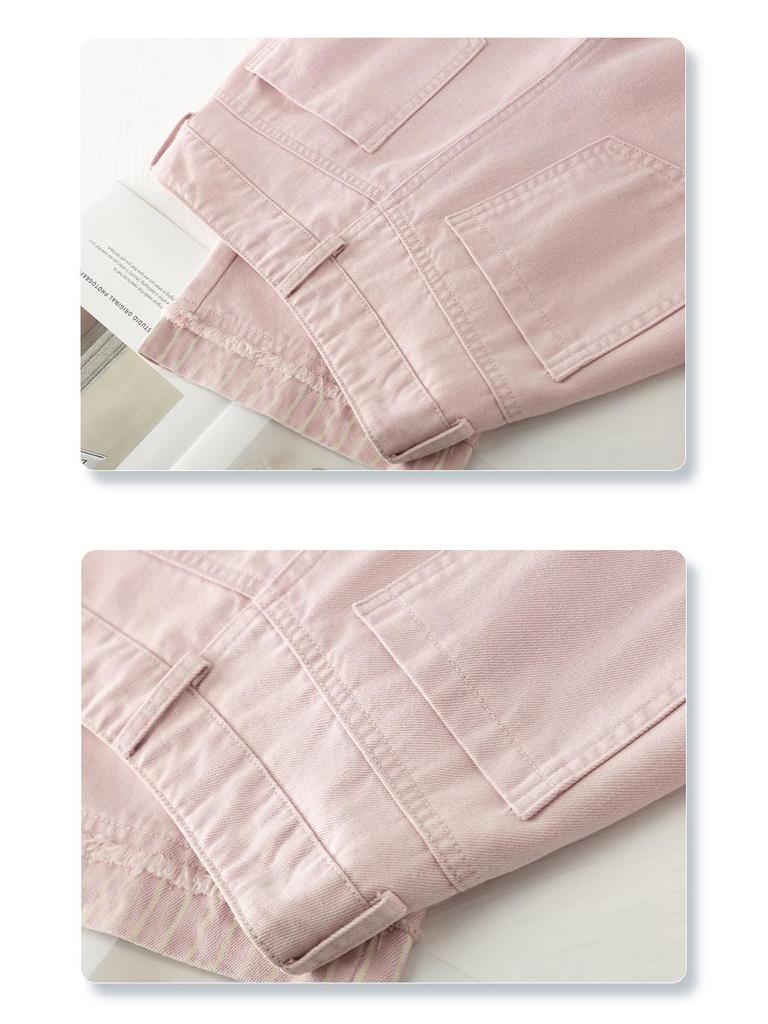 Light Green Women's Wide-Leg Jeans - 2025 Spring/Autumn Relaxed Nine-Point Fit