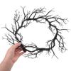 Halloween Wreath Black Twig Garland Fake Branch Decor Artificial Door Wreath Hanging Nament Front Door Garlands Festive Party