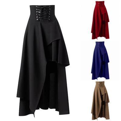 2024 Cosplay Medieval Skirt Soft Breathable Vintage Dress Up Hem Maxi Skirt Clothing Halloween Costume for Women