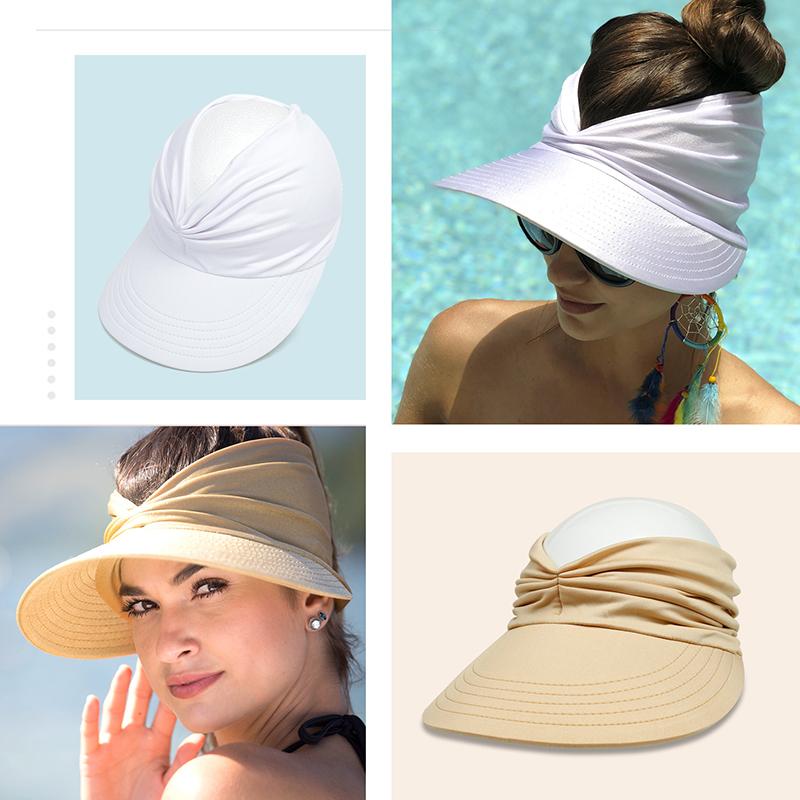 Beach Empty Top Sun Hats Women Girls Wide Brim Visor Hat Summer UV Protection Sunscreen Caps Outdoor Sports Fashion Baseball Cap