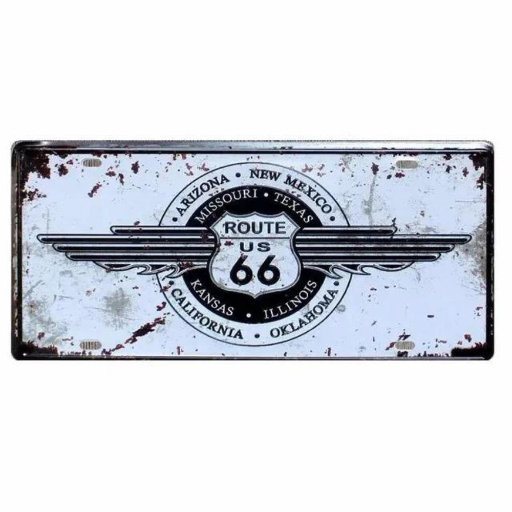 Retro Metall USA Logo, Route66 Kunstposter, 30x15 cm Bar Dekoration
