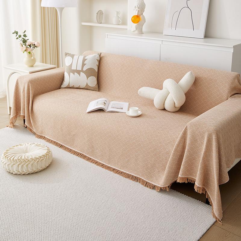 Nordic Ins Wind Sand Hair Towel Full Cover Cloth Cotton Dust Cover Sofa Cover Blanket Four Seasons General Sofa Cushion Cover Cover