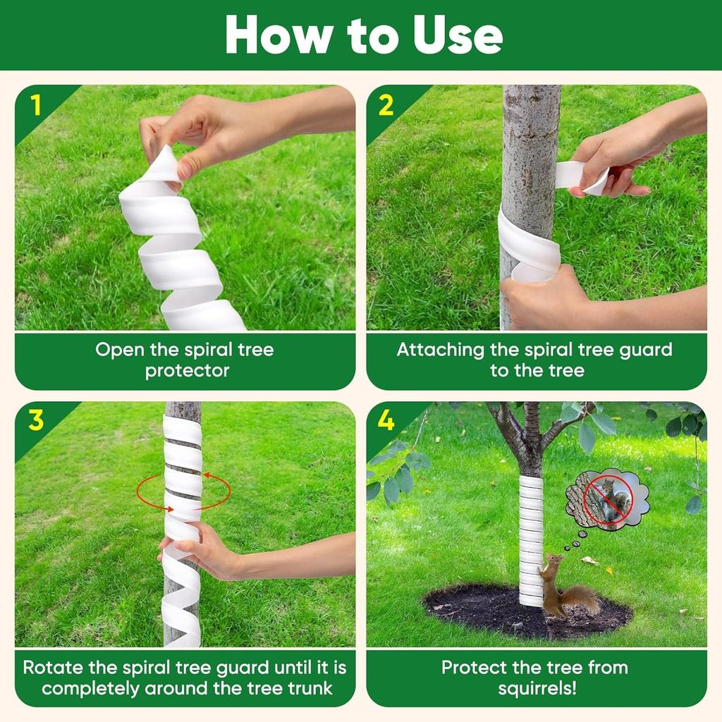 Tree Trunk Protector, Plastic Spiral-Type Tree Guard with 2 Size, Tree Protectors Tree Bark Tube Wraps to Protect Saplings Plants fromRodents Mowers