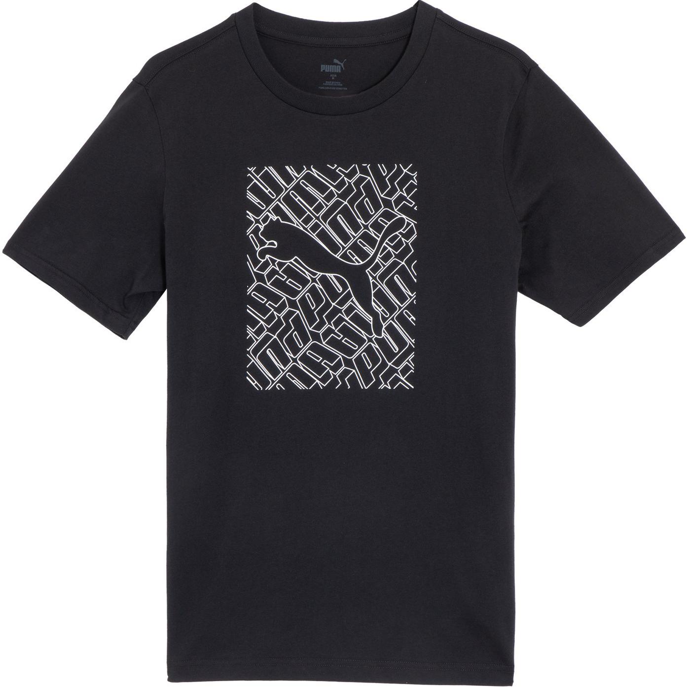 

Puma SS24 Logo Print Crew Neck T-Shirt Unisex Tops Black 683446-01 S