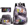 New rhythm box Sprunki music game schoolbag backpack pencil bag three-piece set student heat transfer backpack
