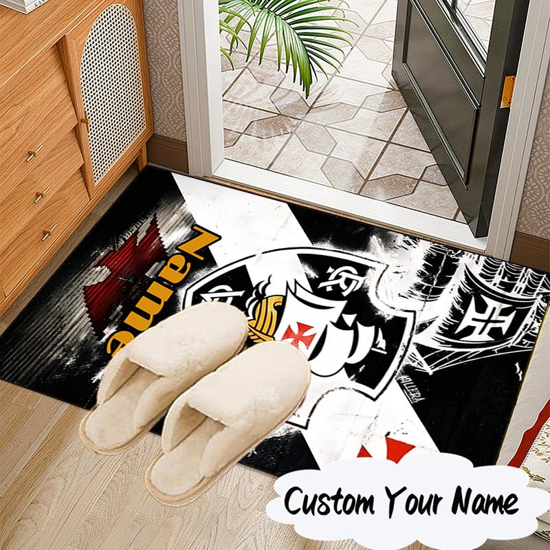Custom Name Vasco da Gama Crest Rug for Living Room, Game Rooms, Office, Bedroom, Floor Mat Playful Design, fan gifts Christmas decor