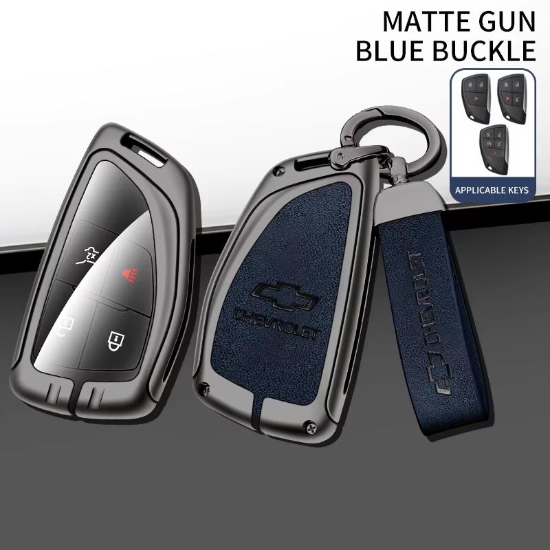 Zinc Alloy Leather Car Key Case for Chevrolet Tahoe Suburban for GMC Yukon for Buick ENVISION S Plus Avenir 2020 2021 2022 2023