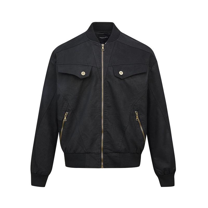 

CleanFit Men s Brown Harrington Jacket - Trendy Retro Workwear Bomber Style XL чорний