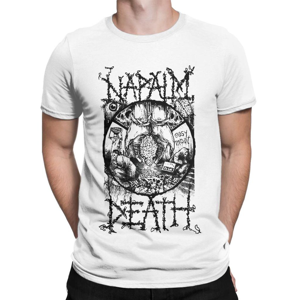 Funny Napalm Death T-Shirt Men Round Neck Pure Cotton T Shirt Band Short Sleeve Tees Original Tops