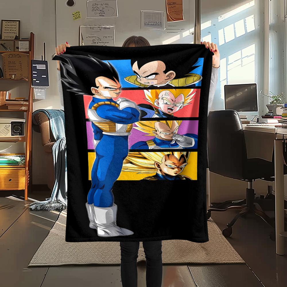 

Фланелевое одеяло с принтом персонажей Dragon Ball, Высококачественное, Удобное для всех сезонов, Декор для дома, Тепло и уют, Идеально для рождественских подарков 80cm x 120cm