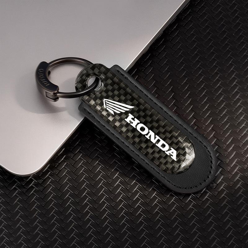 COJ1 For Honda Motorcycle Key chain CRF1100 1000L CB650R CB500X HRC CT125 X-ADV Motorcycle Keychain Accessories Keyring Carbon Fiber чёрный