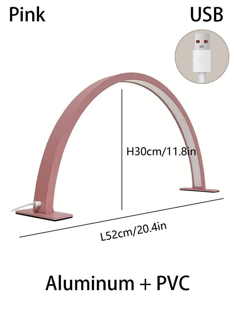 White/Pink Half Moon LED USB Push Plug Desk Lamp Semi Monthly Lighting Fixture for Beauty Salon nail,Vanity,supplement Light