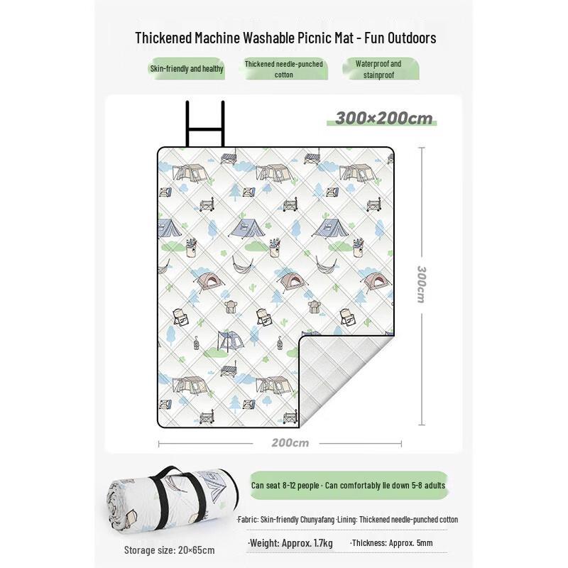 Yiluke Thickened Flannel Outdoor Picnic Blanket