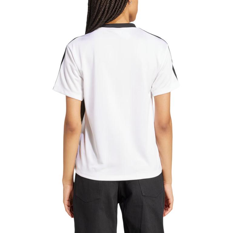 adidas Originals Adicolor Jacquard Sports Casual Crew Neck Short Sleeve T-Shirt Women Tops White JV9647