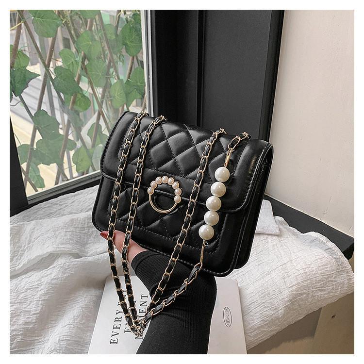 Trendy Chic Grid Chain Crossbody Bag 2023 New Fashionable Pu Small Shoulder Bag Women
