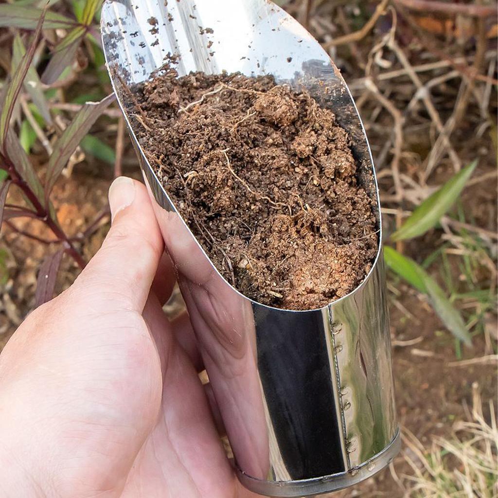 Potting Scoop 3X Stainless Steel Potting Shovel Soil Scoop Multi-Functional Hand Tool Heavy Duty Scooper For Repotting