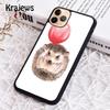 Krajews Hedgehog and Balloon Phone Case Cover For iPhone 17 Air 16 15 14 plus 11 12 13 pro max coque Shell Fundas