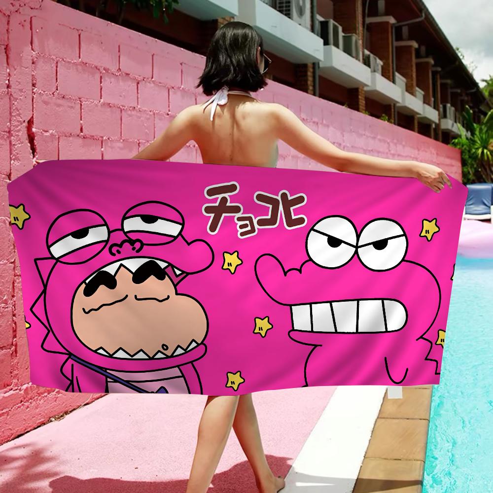 Bandai Crayon Shin-chan Microfiber Printed Beach Towel Mountain Climbing Yoga Beach Swimming Running Absorbent Soft Towel