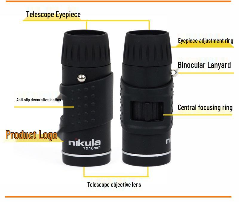 Nikula 7x18 Tragbares Monokular-Teleskop mit Nachtsicht bei schwachem Licht