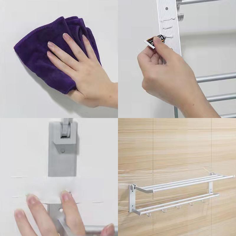 Bathroom Towel Rack Bath Towel Rack Perforation-free Storage Shelf Kitchen Organizer Bathroom Toiletries Storage Rack