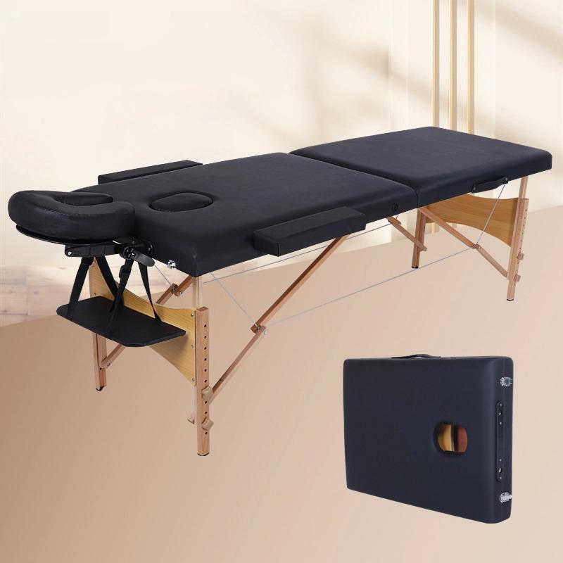 Adjustable Portable Solid Wood Beauty Bed for Massage & Physiotherapy