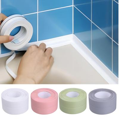 3.2M PVC Banyo Lavabo Sızdırmazlık Şeridi Bant Kalafat Şerit Kendinden Yapışkanlı Su Geçirmez Kalıp Geçirmez Duvar Sticker Lavabo Kenar Bandı Banyo Mutfak Aksesuarları için