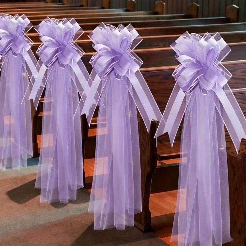 White Wedding Bow Large White Wedding Bow Big Church Wedding Pew Bows Bridal Shower