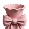 Twisted Design Pink Bow Flower Vases 3D Printed Decorative Vase  Office Tabletop Ornaments