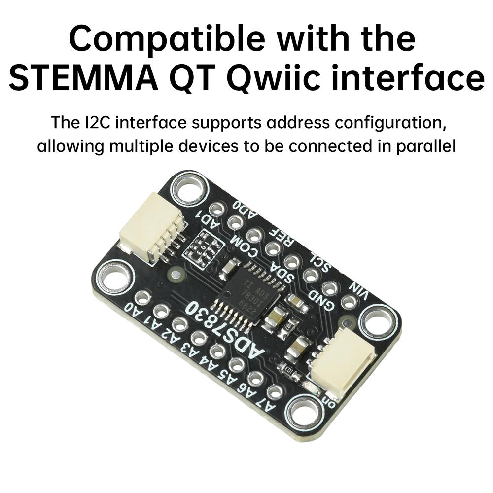 ADS7830 8-bit ADC Analog-To-Digital Converter Module Compatible With STEMMA QT Qwiic