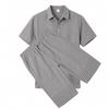 Summer Men's Casual Sportswear Sets Lapel Men's Short-Sleeved Shirt and Shorts Solid Beach Set