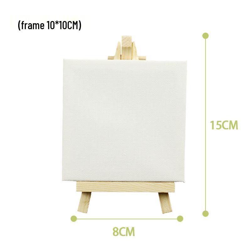 Children's Mini DIY Digital Oil Painting Set with Solid Wood Easel