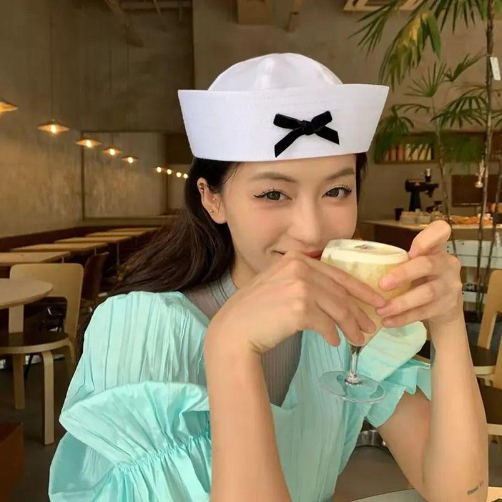 

Bowknot Bow Beret Dome Navy Cap Personality Sailor Hat Outdoor синий