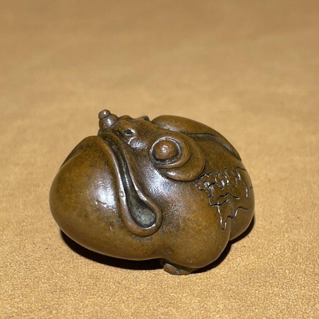 Antique Copper Handmade Toad Statue Tea Pet Tea Table Decor Nice Figurine Art