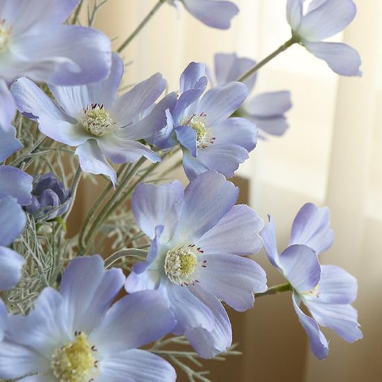 Artificial Cosmos Bipinnatus UV Resistant Fake Silk Galsang Flower Home Office Wedding Party Indoor Outdoor Faux Bloom Decoration