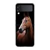 Horse Hard PC Phone Case For Samsung Galaxy Z Flip 5 4 3 Transparent Cover For Galaxy Z Flip 6 Foldable Shockproof Case Capa Bag
