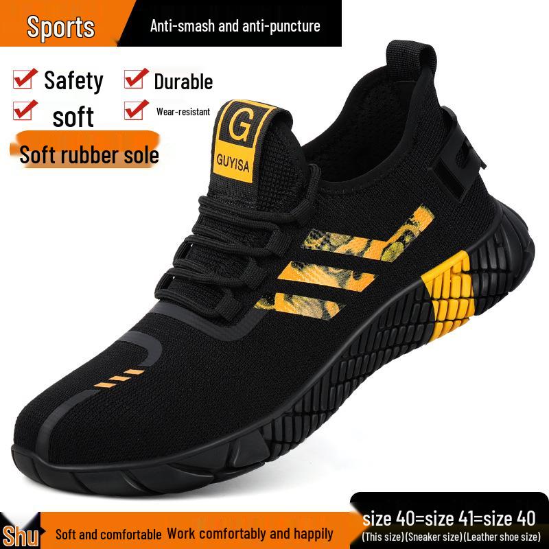 Men's Winter Protection Shoes: Anti-smash, Anti-puncture, Lightweight, Soft Sole, Wear-resistant, Anti-slip Safety Work Footwear.