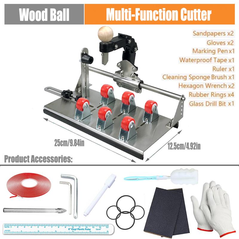 Upgraded Glass Bottle Cutter - Professional DIY Glass Cutting Tool for Square, Round Bottles and Bottlenecks with Accessories