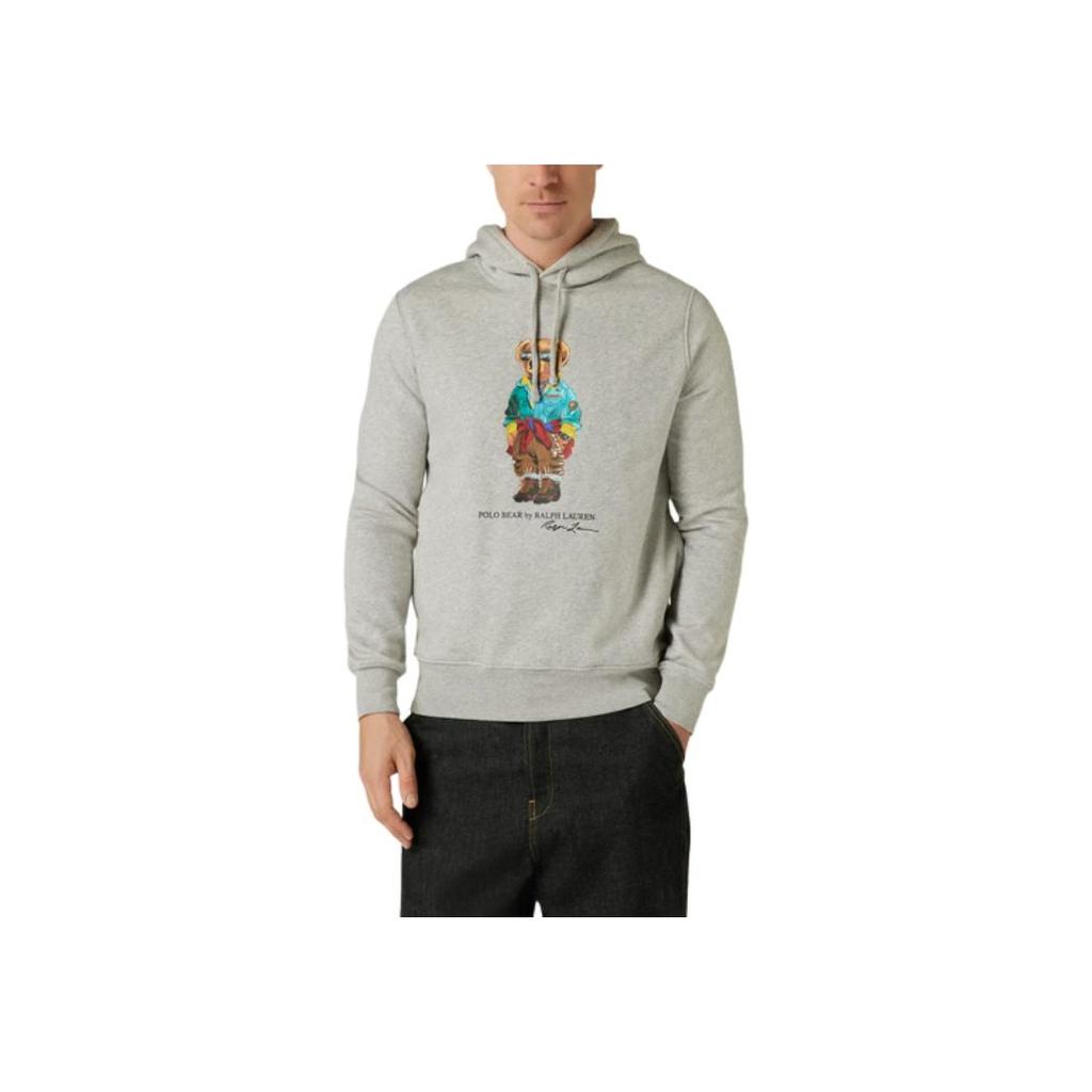 Polo Ralph Lauren Animal Pattern Hooded Long Sleeve Sweatshirt Men Sweatshirt Gray 710853309-021