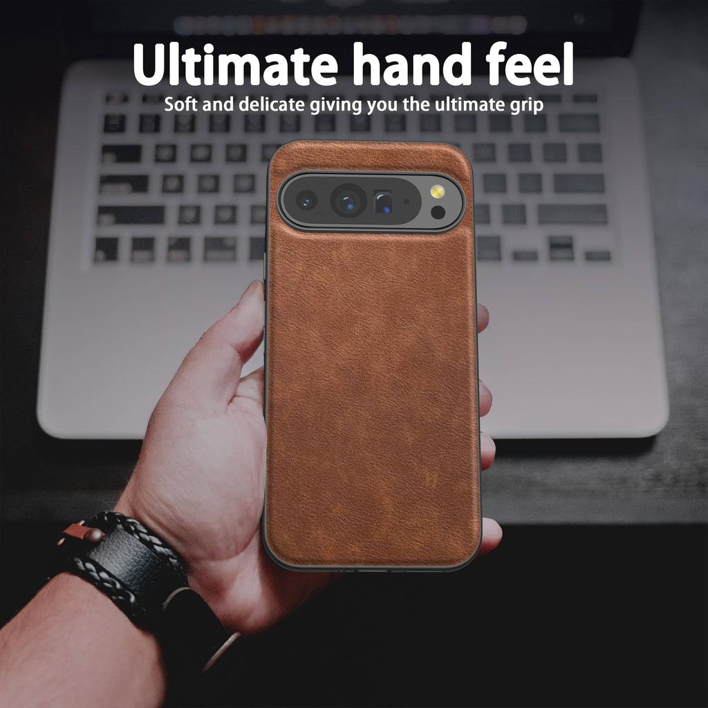 For Google Pixel 9 Pro XL 9 8 7 Pro 8A Premium PU Leather Phone Case Scratch-Resistant Solid Color Cover for Google Pixel 9 Case